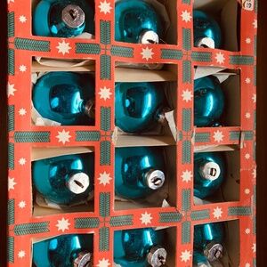 East German 3” Glass Christmas Ornaments